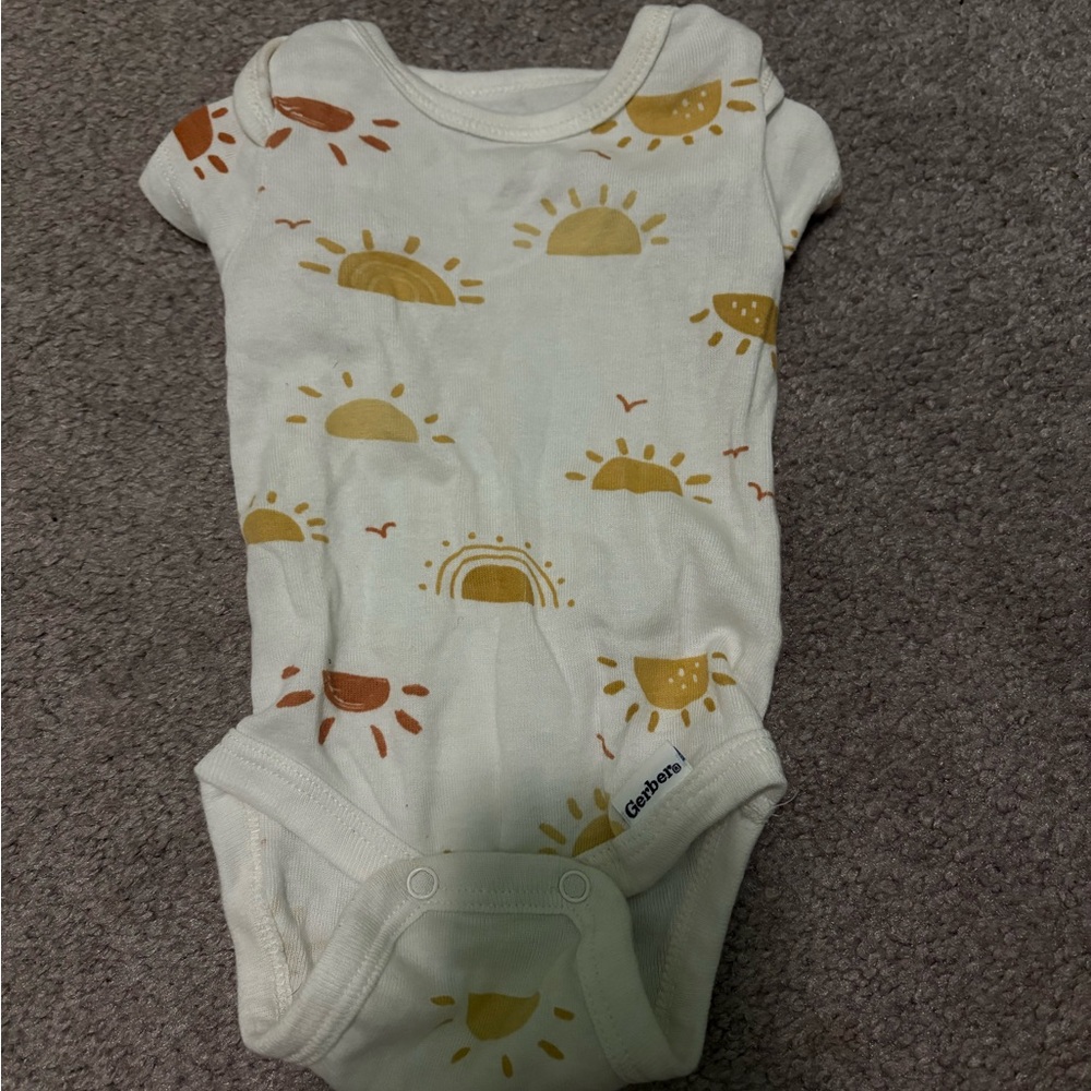 Gerber Sunny Print Bodysuit - Cream and Orange